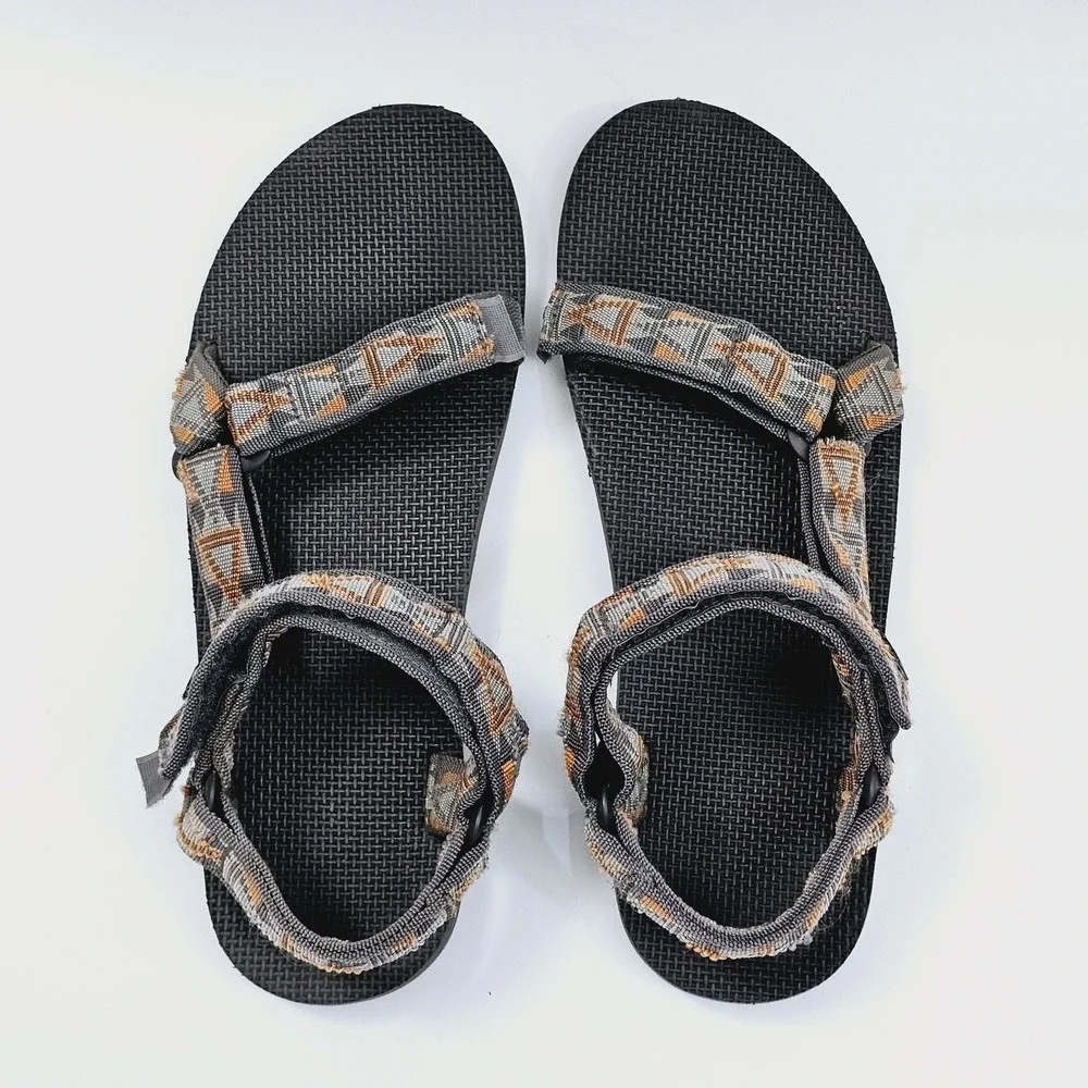Teva Sandals Mens 13 Original Brown Nylon Webbing Hook and Loop Outdoor‎ Shoes